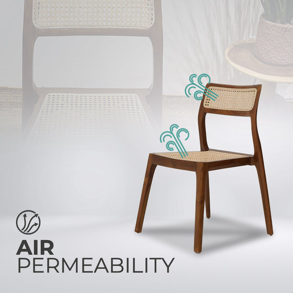 STACKING Walnut Rattan Dining Chair - AVRS DESIGN