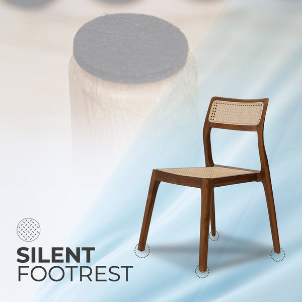 STACKING Walnut Rattan Dining Chair - AVRS DESIGN