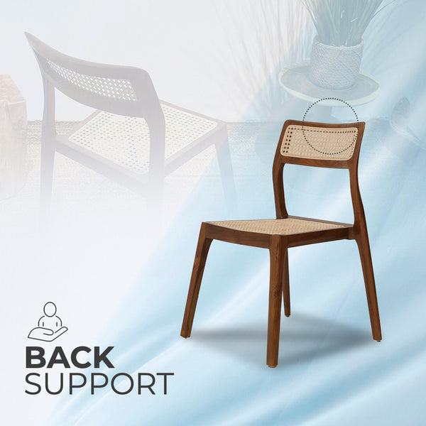 STACKING Walnut Rattan Dining Chair - AVRS DESIGN