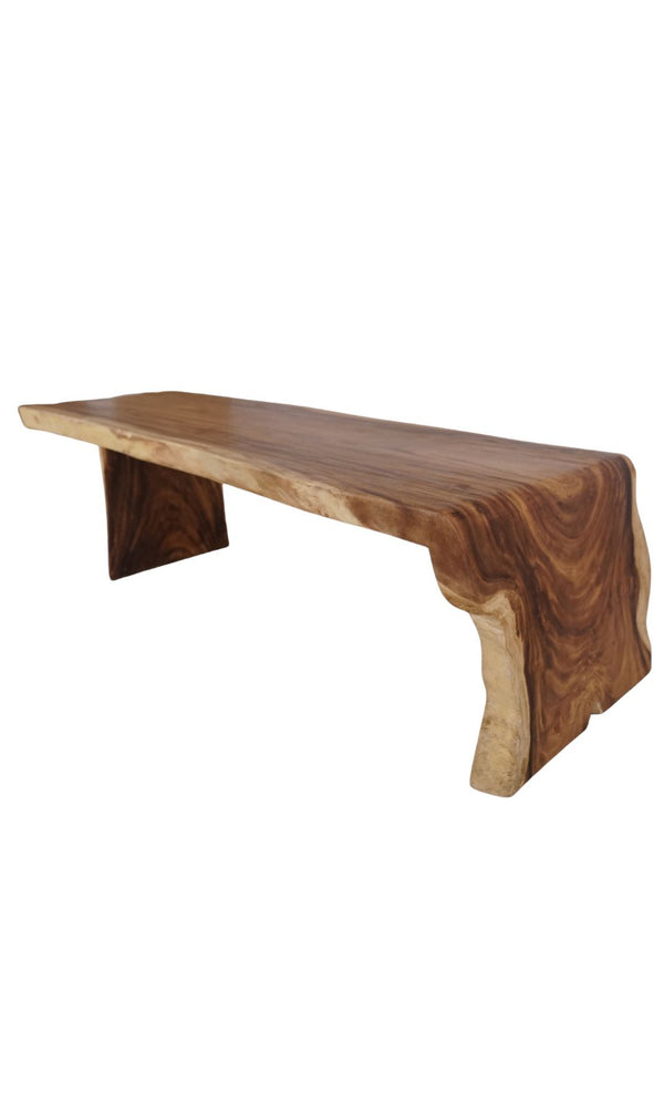 97" L SHAPE SOLID WOOD DINING TABLE