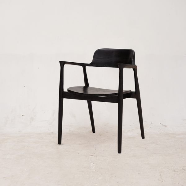 HIRASHIMA Black Comfortable Mid-Century Modern Dining Chair - AVRS DESIGN